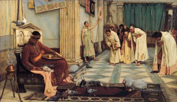 Die Favoriten der Kaiser Honorius griechische John William Waterhouse Ölgemälde